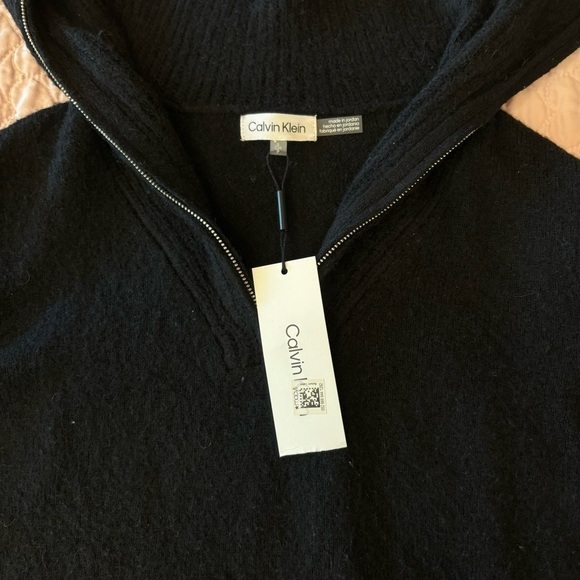 Calvin Klein 1/4 zip quarter zip NEW up sweater black NWT womens size Small S - Picture 12 of 14